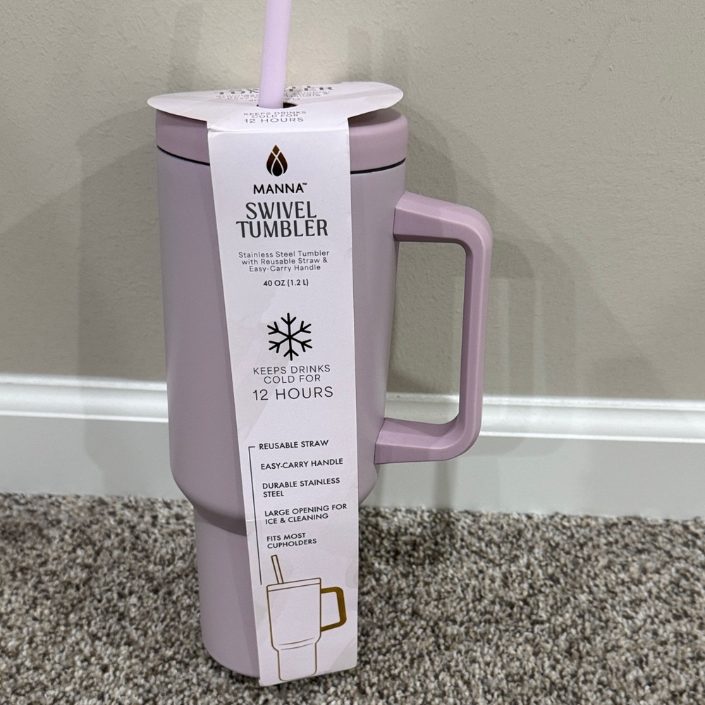 Swivel Tumbler in Dusty Rose Pink with Handle
